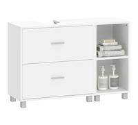 HOMCOM Mobile Sottolavabo Moderno con 2 Cassetti e Vani Aperti, Bianco