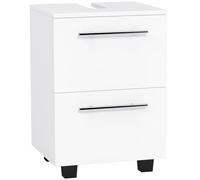 HOMCOM Mobile Sottolavabo per Bagno con Cassetto e Armadietto, Mobiletto Sottolavabo con Intaglio a U, Mobile Bagno Moderno e Salvaspazio, Adatto a Lavabi senza Colonna, 41.5x35.5x59 cm, Bianco