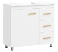 HOMCOM Mobile Sottolavabo per Bagno Salvaspazio 70x30x65cm Bianco | Intaglio a U, Armadietto a 3 Ripiani Soft Close, Mobiletto con 3 Cassetti, per Lavabi con o senza Piedistallo
