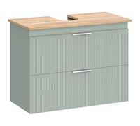 HOMCOM Mobile sottolavello, mobile da bagno con 2 cassetti, armadio da bagno sotto lavabo, stile moderno, 80 x 40 x 60 cm, verde e legno naturale