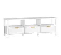 HOMCOM Mobile TV 152 cm, mobile per televisore 165,1 cm con 3 cassetti e 3 ripiani aperti, 152x39,5x50cm, bianco Aosom Italy