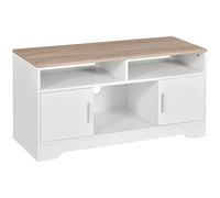 HOMCOM Mobile TV 3 Scomparti Aperti, per TV 50", Bianco e Color Legno