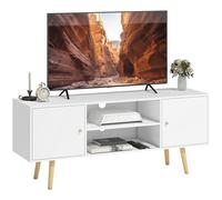 HOMCOM Mobile TV 55" max con 2 Armadietti 2 Ripiani 120x34x50 cm Bianco