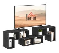 HOMCOM Mobile TV 75" max Modulabile a 6 Ripiani Totali in Truciolato Nero
