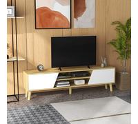 HOMCOM mobile TV da soggiorno con 2 ante 2 ripiani 5 gambe in legno muslimate