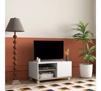 Homcom Mobile TV da Soggiorno con Ruote per Televisioni da 32 Pollici 80X45X39,5Cm Bianco