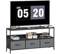HOMCOM Mobile TV Fino a 55" con 3 Cassetti e Mensola 120x29x56 cm Nero