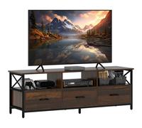 HOMCOM Mobile TV Industriale con 3 Cassetti e 3 Ripiani Aperti Marrone e Nero