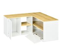 HOMCOM Mobile TV Moderno a L con 3 Ripiani Aperti e 2 Armadietti