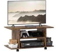 HOMCOM Mobile TV Moderno con Ripiani con Ruote da 42" Marrone Rustico