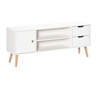 HOMCOM Mobile TV Moderno in Legno Bianco, Mobile Porta TV di Design per TV Max. 50" 120x28x44cm