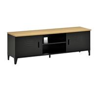 HOMCOM Mobile TV per 55", gambe regolabili, 150x40x50cm, Nero