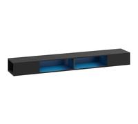 HOMCOM Mobile TV sospeso 180 cm con LED RGB e ripiani aperti, Nero Aosom Italy