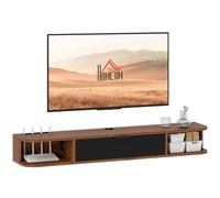 HOMCOM Mobile TV Sospeso con 2 Ripiani, Fino a 50" 120x24x16 cm Noce
