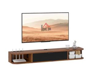 HOMCOM Mobile TV Sospeso con 2 Ripiani, Fino a 50" 120x24x16 cm Noce