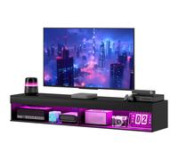 HOMCOM Mobile TV Sospeso con Luci 16 Colori e Telecomando per TV 75" Nero
