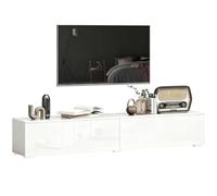 HOMCOM Mobile TV Sospeso per TV max. 75 Pollici, 180x33x30 cm, Bianco Lucido