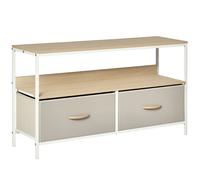 HOMCOM Mobile TV Stile Industriale 2 Cassetti Pieghevoli e Mensola 98x29x56cm