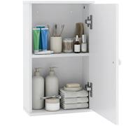 HOMCOM Mobiletto Bagno Pensile con Ripiano Regolabile, 30x14x50 cm, Bianco