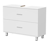 HOMCOM Mobiletto Bagno per Lavabo Senza Piedistallo con 2 Cassetti Bianco