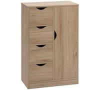 HOMCOM Mobiletto Bagno Portaoggetti in Truciolato con Armadietto e Cassetti