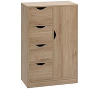 HOMCOM Mobiletto Bagno Portaoggetti in Truciolato con Armadietto e Cassetti