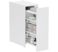 HOMCOM Mobiletto Bagno Salvaspazio a 3 Livelli, Mobile da Bagno con Binari Scorrevoli in Legno, 47x25x66.5 cm, Colore Bianco