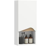 HOMCOM Mobile Bagno con Ripiano Aperto e Armadietto Bianco e color Legno