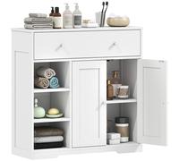 HOMCOM Mobiletto da Bagno con Cassetto e Anta, Bianco