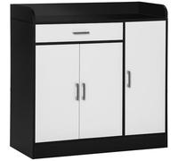 HOMCOM Mobiletto da Cucina Moderno in MDF 90x40x90 cm Bianco e Nero