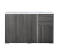 HOMCOM Mobiletto Armadietto Multiuso per Soggiorno, Cucina, Ufficio, 2 Cassetti e 2 Armadietti con Apertura a Pressione, Grigio