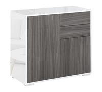 HOMCOM Mobiletto Multiuso 2 Cassetti e 2 Armadietti, Apertura a Pressione