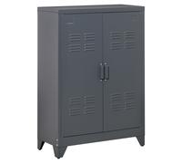 HOMCOM Mobiletto Multiuso a 2 Ante Industriale in Metallo 75x33x110 cm
