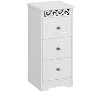 HOMCOM Mobiletto Multiuso con Cassetti in MDF 29.8x29.8x68.5cm Bianco