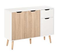 HOMCOM Mobiletto Multiuso con Cassetto 90x30x72 cm Bianco Color Legno