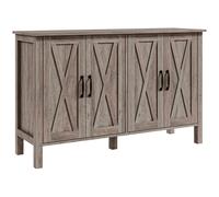 HOMCOM Mobiletto Multiuso stile Rustico con 4 Ripiani Portaoggetti Regolabili, in Legno, 120x37x75 cm, Grigio
