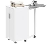 HOMCOM Mobiletto per asse da stiro pieghevole 2 ante 99,5x43x83cm Bianco