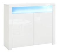 HOMCOM Mobiletto Salvaspazio Multiuso con LED Colorate 107x35x97cm Bianco