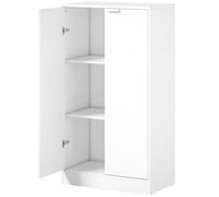 HOMCOM Mobiletto Ufficio con 3 Ripiani e Ante, 60x33.5x108 cm, Bianco Aosom Italy
