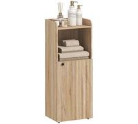 HOMCOM Mobili da bagno, mobile bagno stretto 4 livelli, 1 armadietto, scomparto aperto, ripiano regolabile, mobile per toilette, spazi ridotti, 40 x 31 x 104 cm, rovere giallo