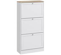 Homcom Mobili per scarpiera da corridoio con 3 cassetti pieghevoli 60X23,5X115Cm Bianco