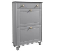Homcom Mobili scarpiera stretta con 2 ante pieghevoli e 1 cassetto per 8 paia di scarpe 60X23,5X98,5 cm Grigio