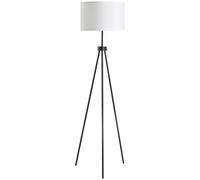Homcom Modern Floor Lamp Living Room Floor Lamp with Round Lampshade Tripod and E27 Socket Lamp for Bedroom Living Room Black and White