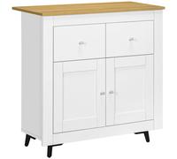 HOMCOM moderna sala da pranzo laterale Buffet cucina credenza con doppie porte e 2 cassetti per soggiorno ingresso ufficio 78x35x80 cm bianco