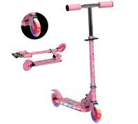 HOMCOM Monopattino 2 Ruote per Bambini 3-7 Anni ad Altezza Regolabile Rosa