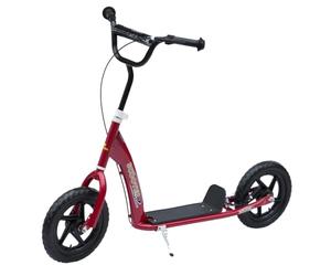 HOMCOM Monopattino 2 Ruote per Bambini 5-12 Anni, 120x52x80-88 cm Rosso