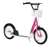 HOMCOM Monopattino bambini, ruote gonfiabili 16", 5-12 anni, Rosa
