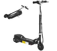 HOMCOM Monopattino Elettrico per Bambini Pieghevole 120W, Altezza Regolabile, Scooter per Bambini con Ruote in PU, Freno Posteriore, Velocità Max 12km/h e Portata 50kg, 7-14 Anni, 74x36x69-91 cm, Nero