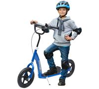 Homcom Monopattino per Bambini 5-12 Anni Ruote da 12 Pollici Freno e Manubrio Regolabile Blu