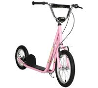 HOMCOM Monopattino per bambini con pneumatici ad aria e freno a mano, cerchi 41 cm, regolabile in altezza, monopattino per ragazzi e ragazze da 5 anni, Cityroller per bambini Rosa Aosom Italy